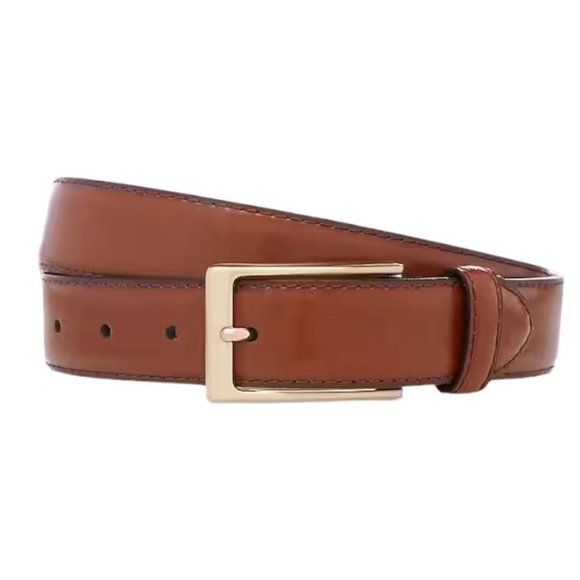 JoS. A. Bank Cedar Brown Polished Genuine Leather Dress Belt‎
